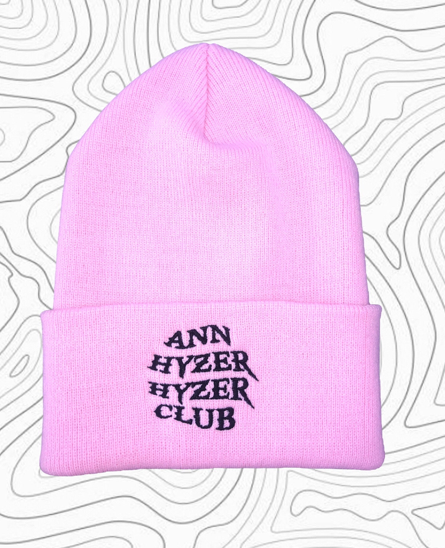 AHC Beanie Pink w/Black logo – AnnHyzer Hyzer Club